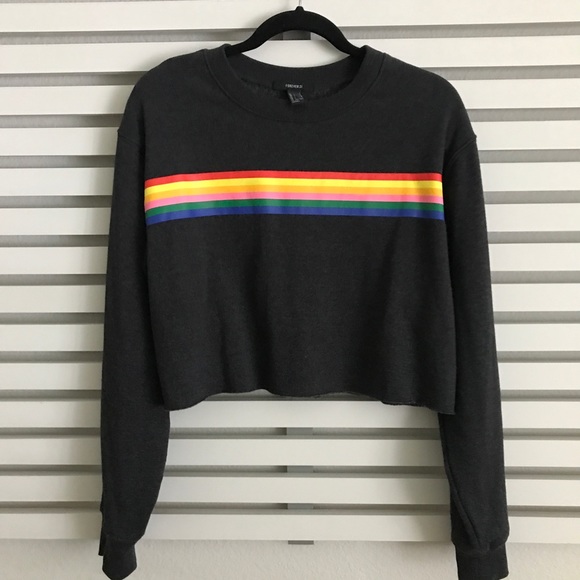 rainbow striped cropped sweater - Picture 1 of 4